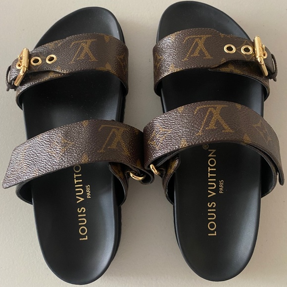 Louis Vuitton Brown Monogram Canvas Lock It Mules Flat Sandals Size 41  Louis Vuitton | The Luxury Closet